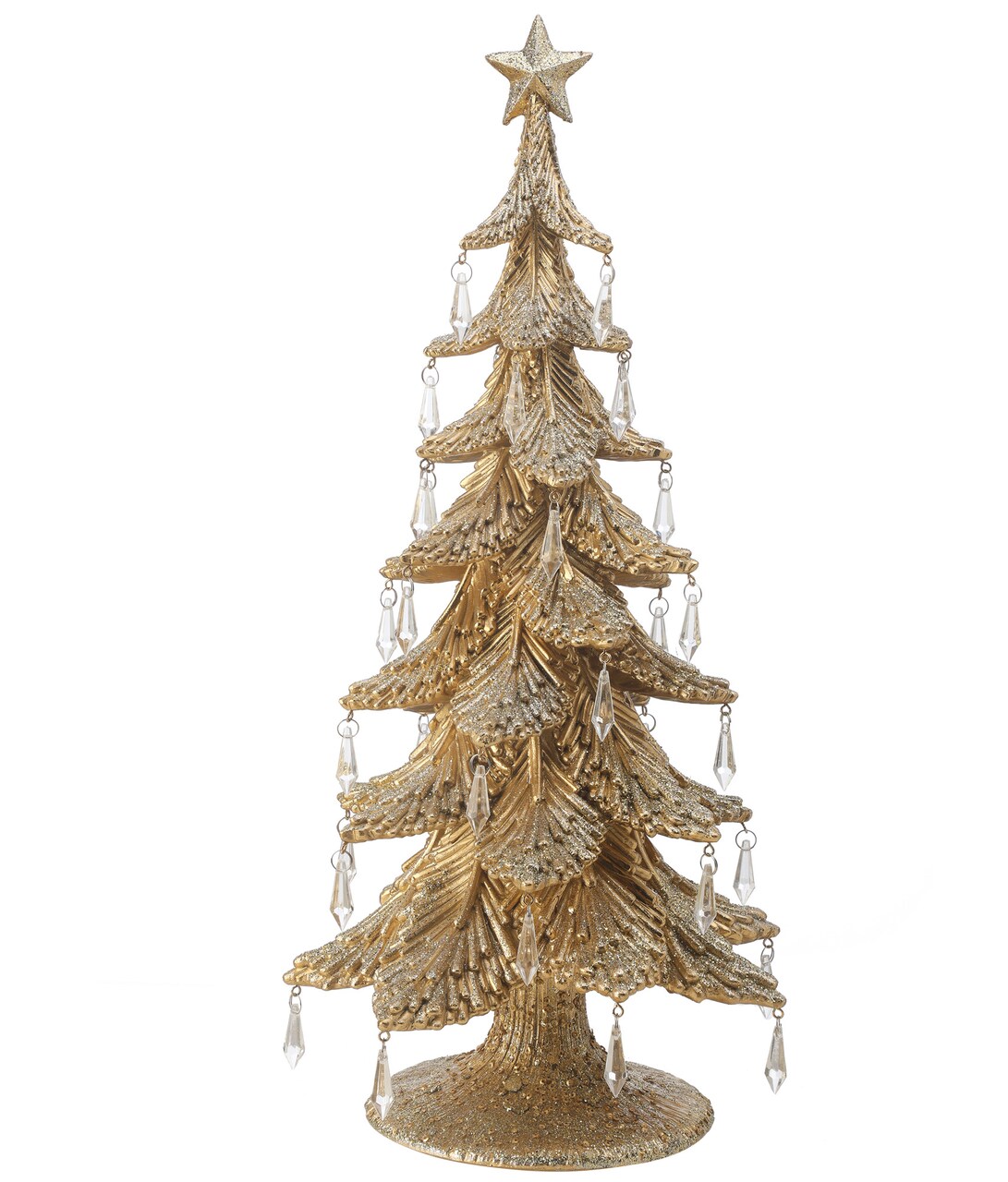 Contemporary Home Living 21" Christmas Tree with Crystal Drops Tabletop Decoration